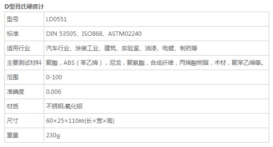 肖氏硬度计D型